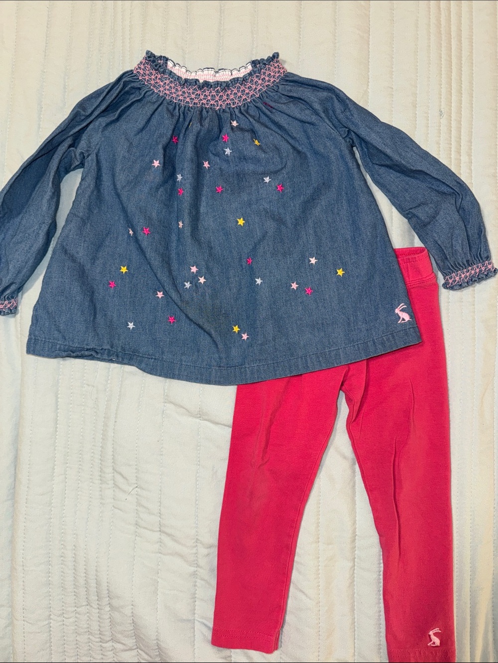 Joules 2 Piece Set - Denim & Pink